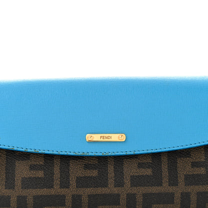 Fendi Zucca Spalmati Vitello Elite Flap Crossbody Bag Tobacco Turquoise 8 of 15