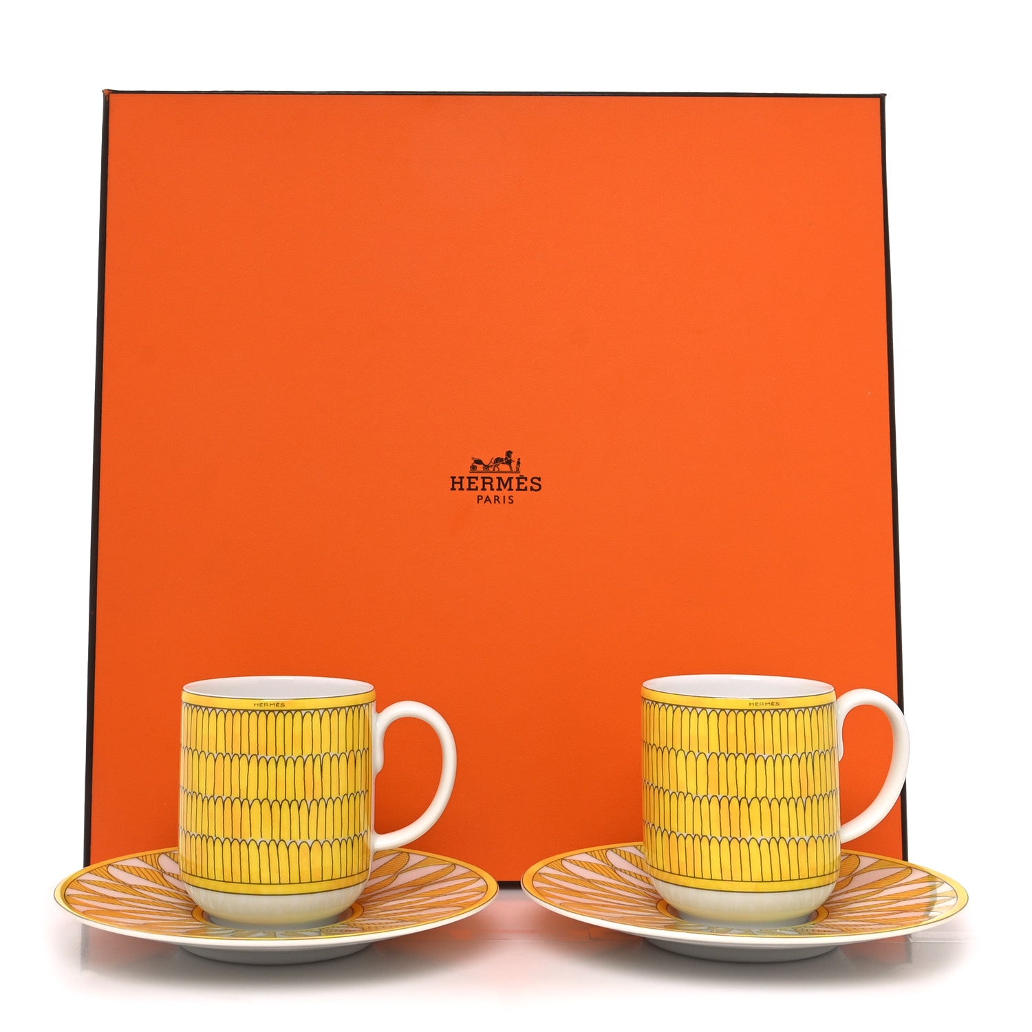 Hermes Porcelain Soleil d'Hermes Coffee Cup and Saucer Set Of 2 11 of 11