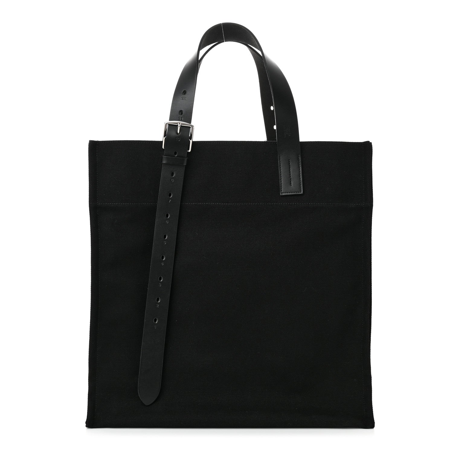 Hermes Toile Goeland Vache Hunter Etriviere Shopping Bag Black 1 of 10