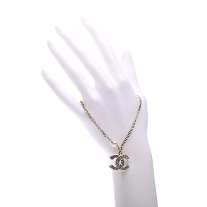 Chanel Pearl Crystal CC Bracelet Light Gold 2 of 5