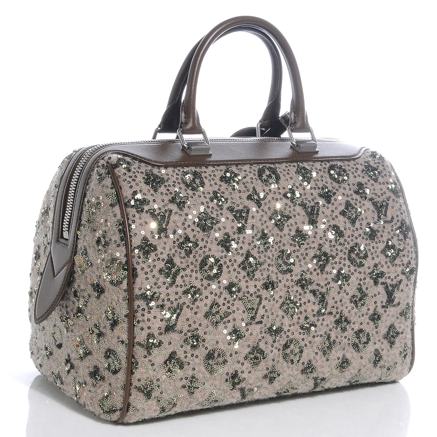 Sequin Monogram Sunshine Express Speedy Kaki