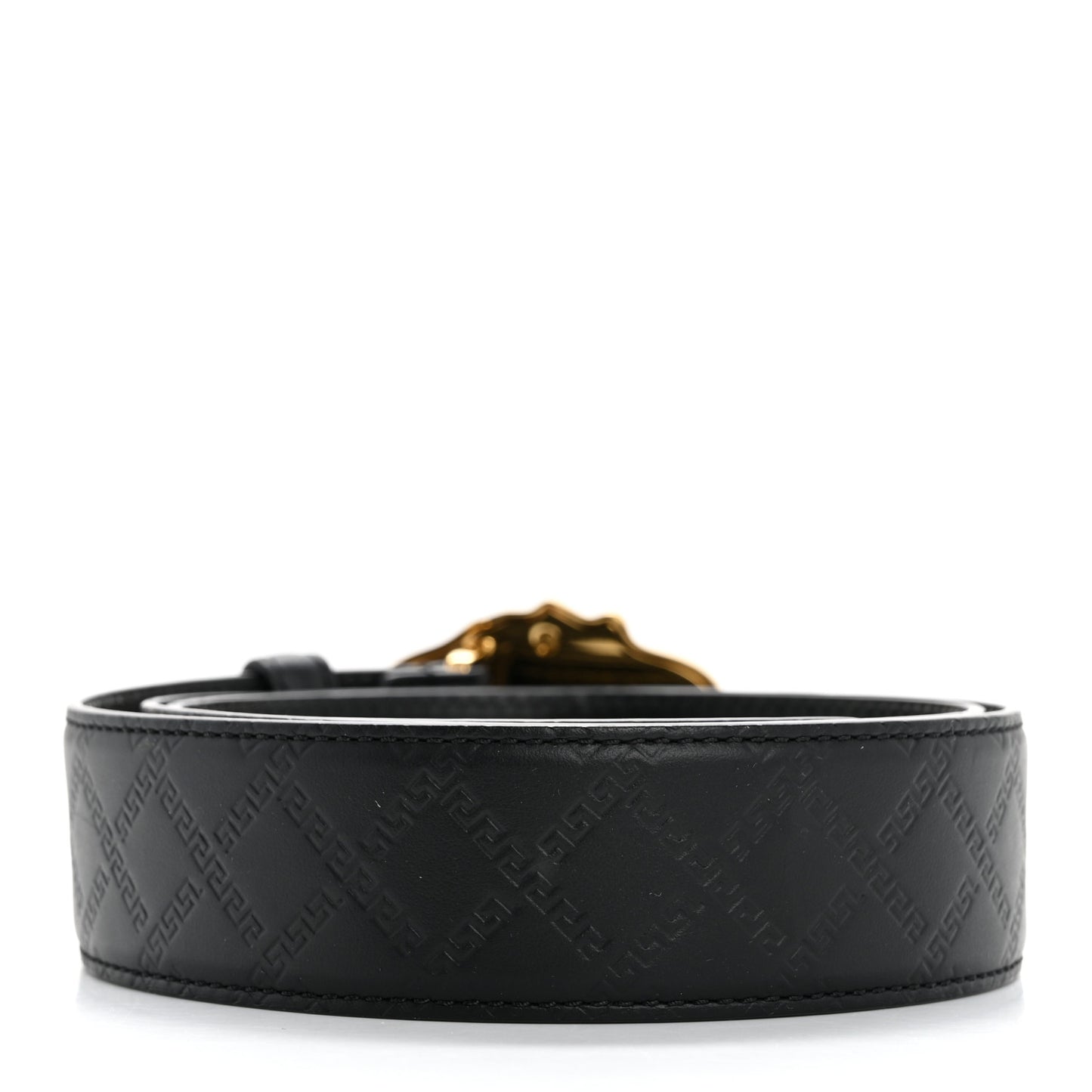 Calfskin Embossed Medusa Belt 95 38 95 38 Black