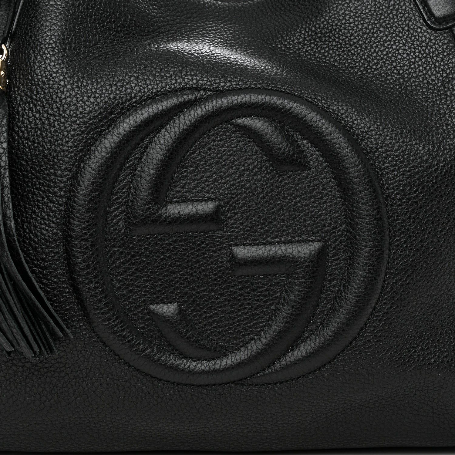Gucci Pebbled Calfskin Medium Soho Shoulder Bag Black 8 of 10