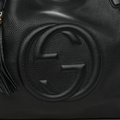 Gucci Pebbled Calfskin Medium Soho Shoulder Bag Black 8 of 10