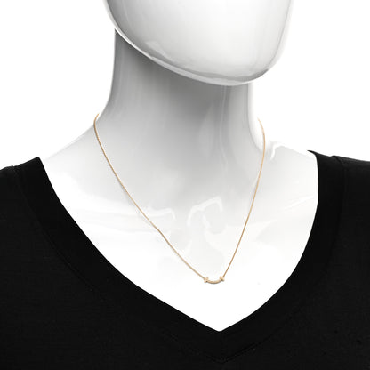 Tiffany 18K Yellow Gold Diamond Mini T Smile Pendant Necklace 2 of 5