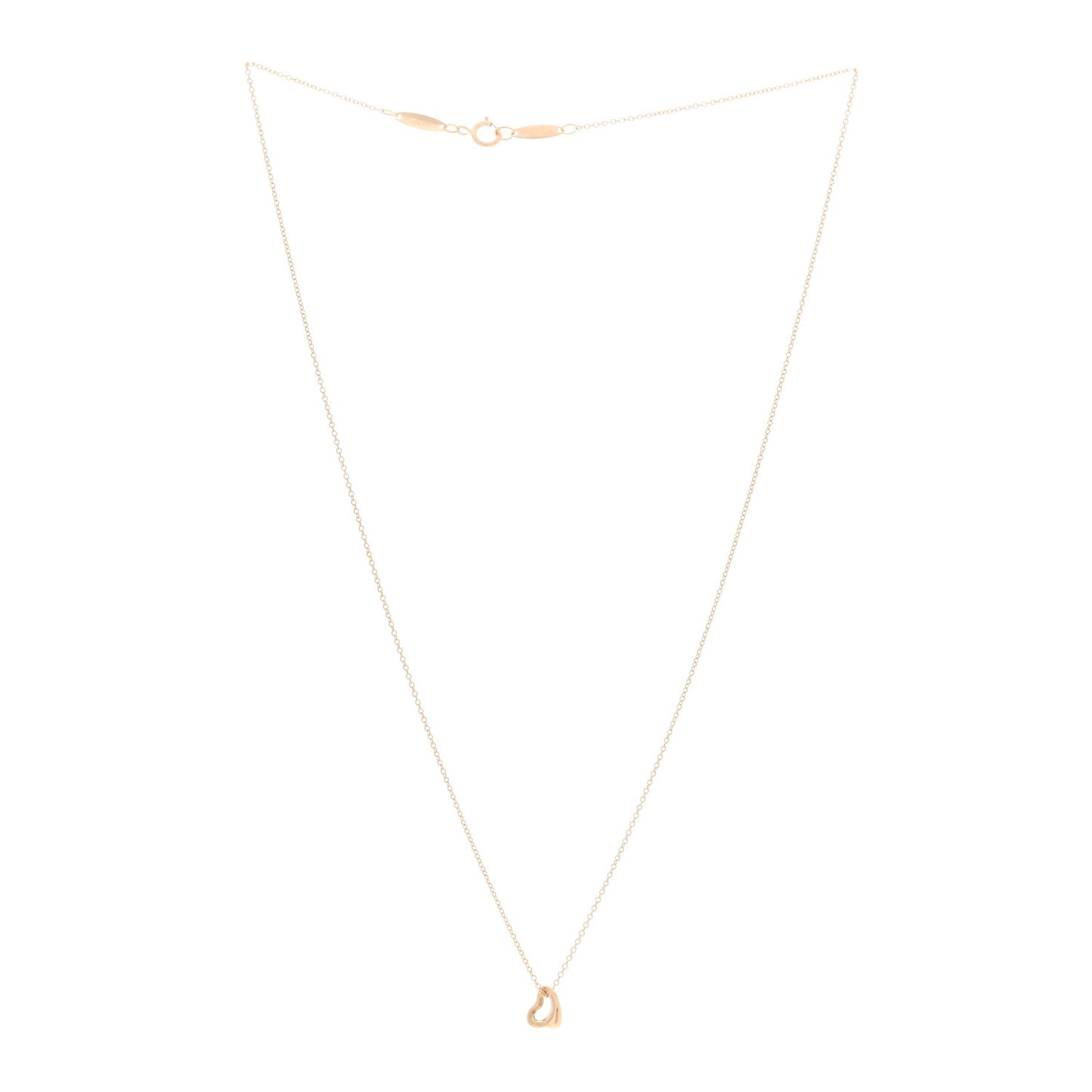 18K Rose Gold 7mm Elsa Peretti Open Heart Pendant Necklace