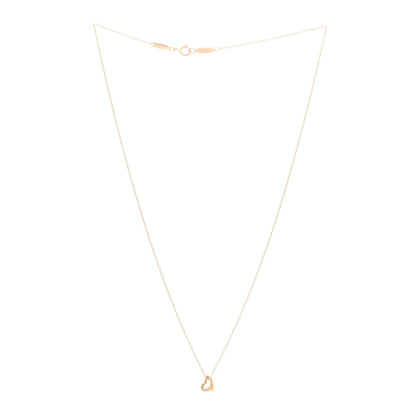 Tiffany 18K Rose Gold 7mm Elsa Peretti Open Heart Pendant Necklace 2 of 3