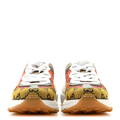 Gucci Monogram Multicolor Demetra Womens Rhyton Sneakers 35.5 Yellow Blue Great White Tabasco 3 of 9