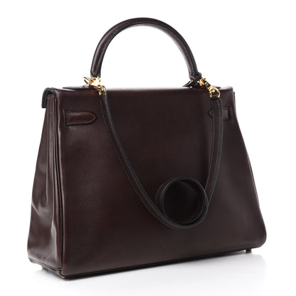 Hermes Evergrain Kelly Retourne 32 Chocolate 3 of 16