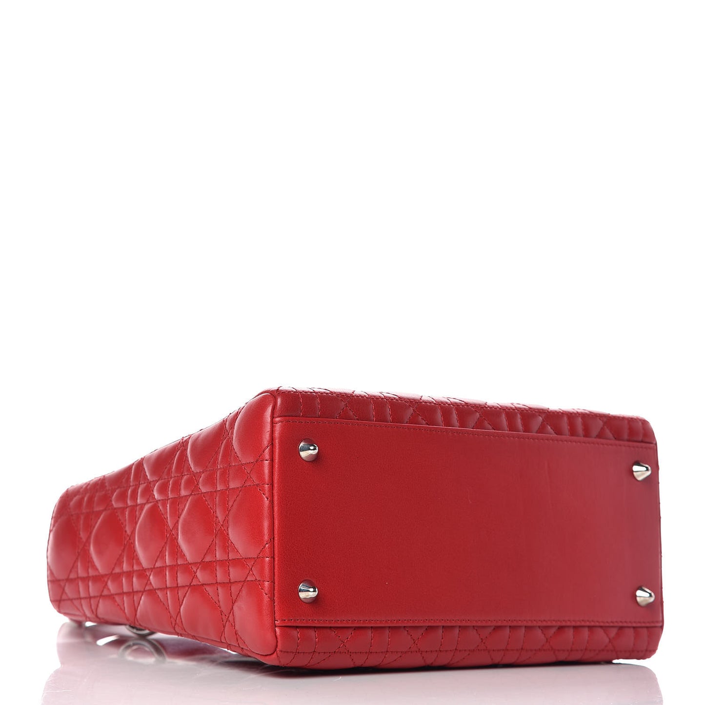 Lambskin Cannage Medium Lady Dior Red