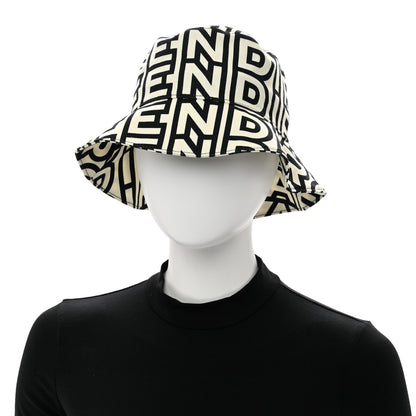 Fendi x MARC JACOBS Canvas Logo Print Bucket Hat S Black White 2 of 7