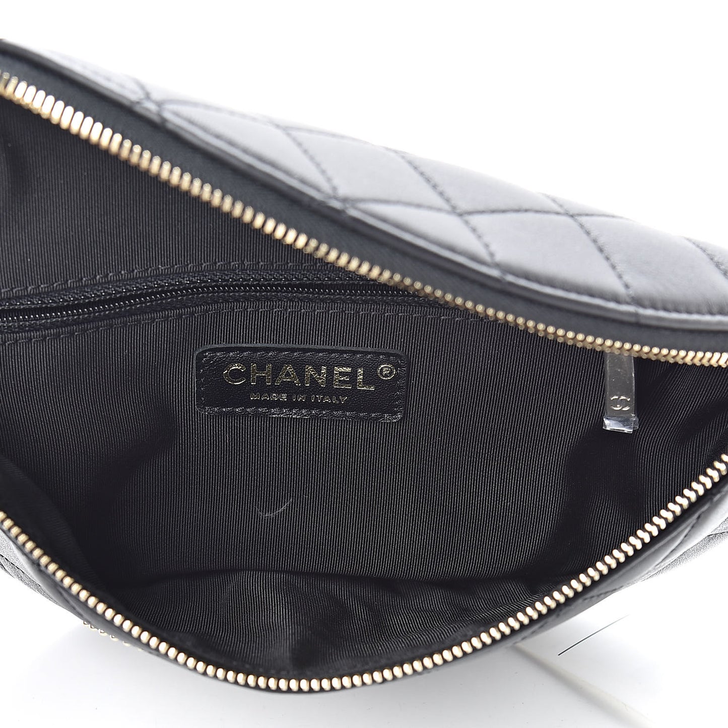 Lambskin Quilted Studded Waist Bag Fanny Pack Black
