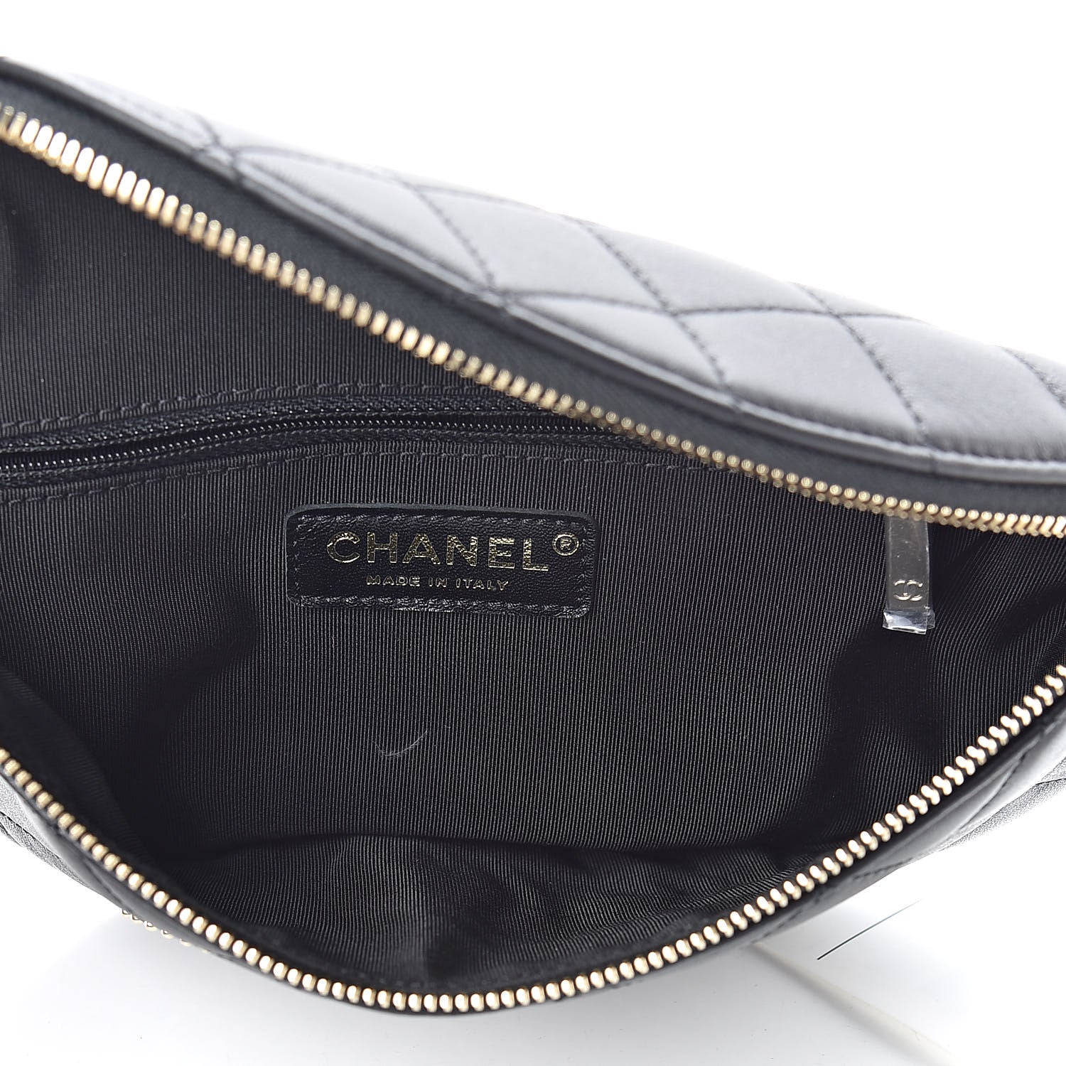 Chanel Lambskin Quilted Studded Waist Bag Fanny Pack Black 5 of 10