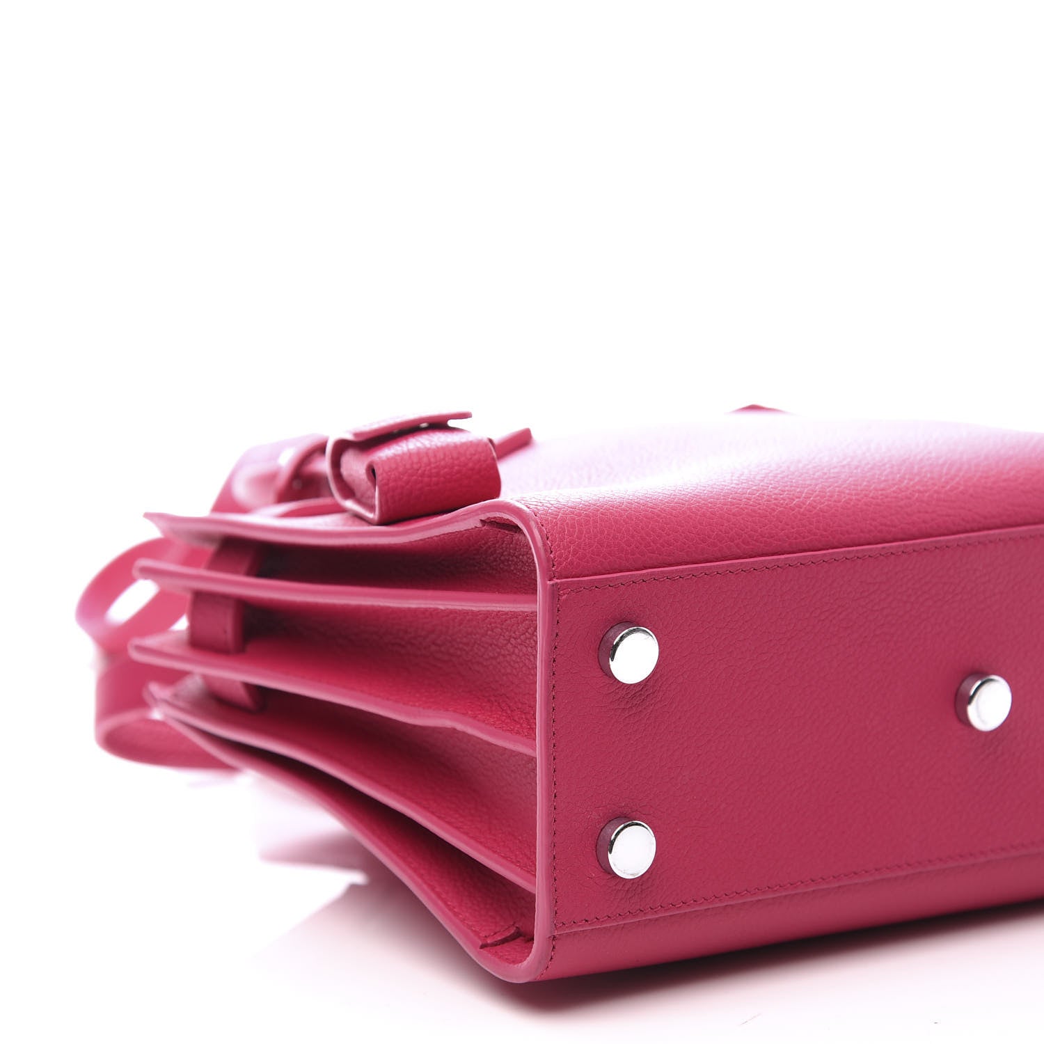 Saint Laurent Grained Calfskin Nano Sac De Jour Fuchsia 7 of 12