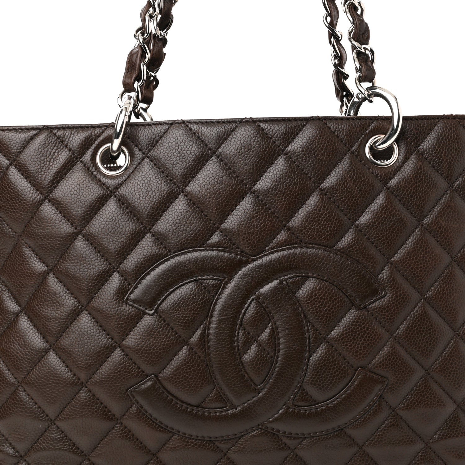 Chanel Caviar Quilted Grand Shopping Tote GST Dark Brown 8 of 11
