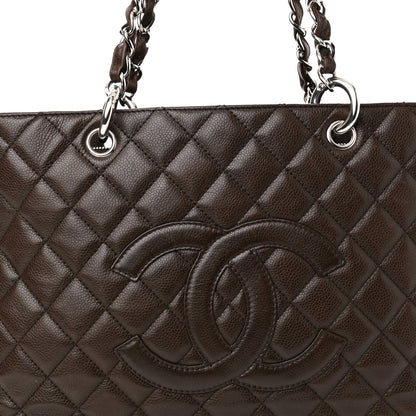 Chanel Caviar Quilted Grand Shopping Tote GST Dark Brown 8 of 11