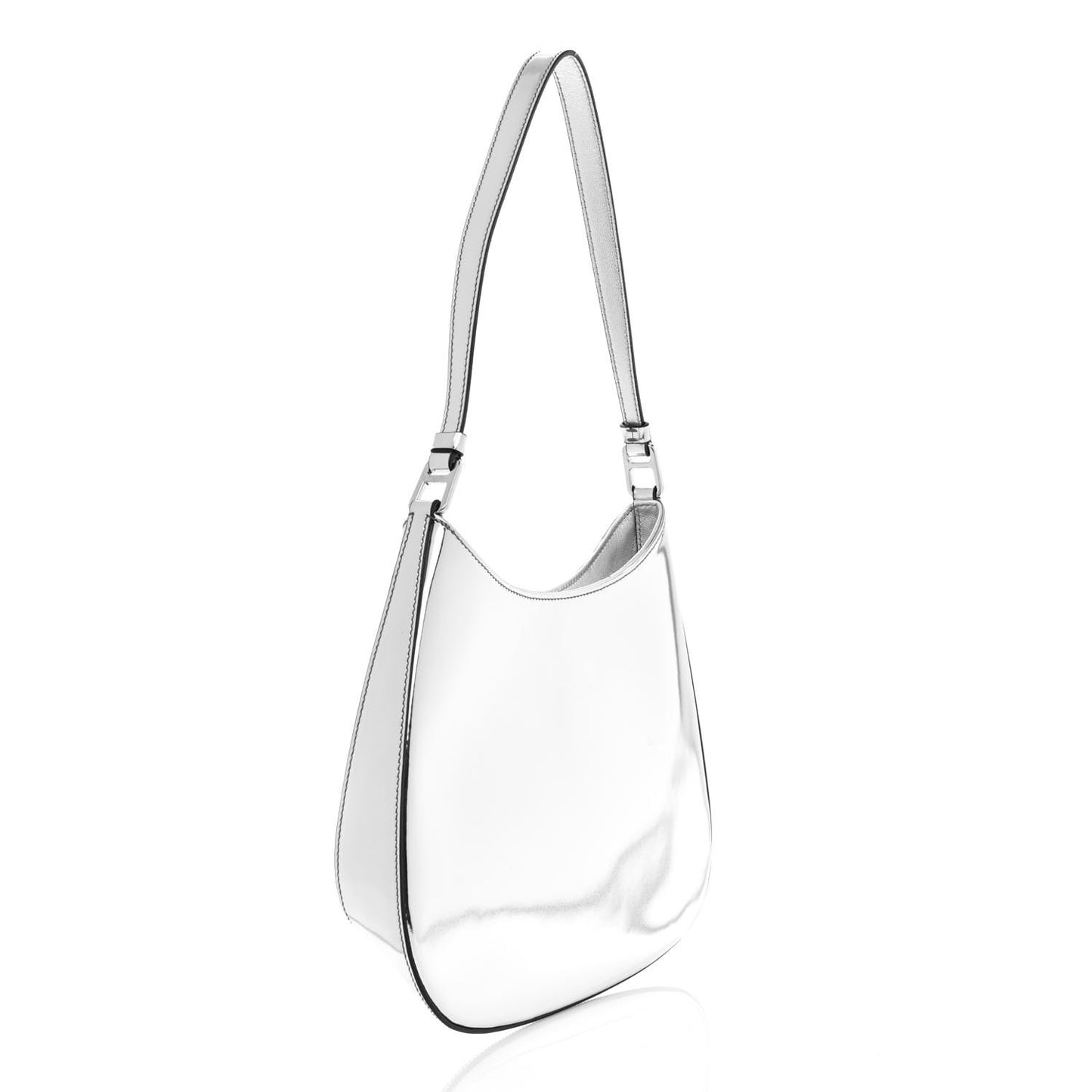 Spazzolato Cleo Shoulder Bag Argento Black