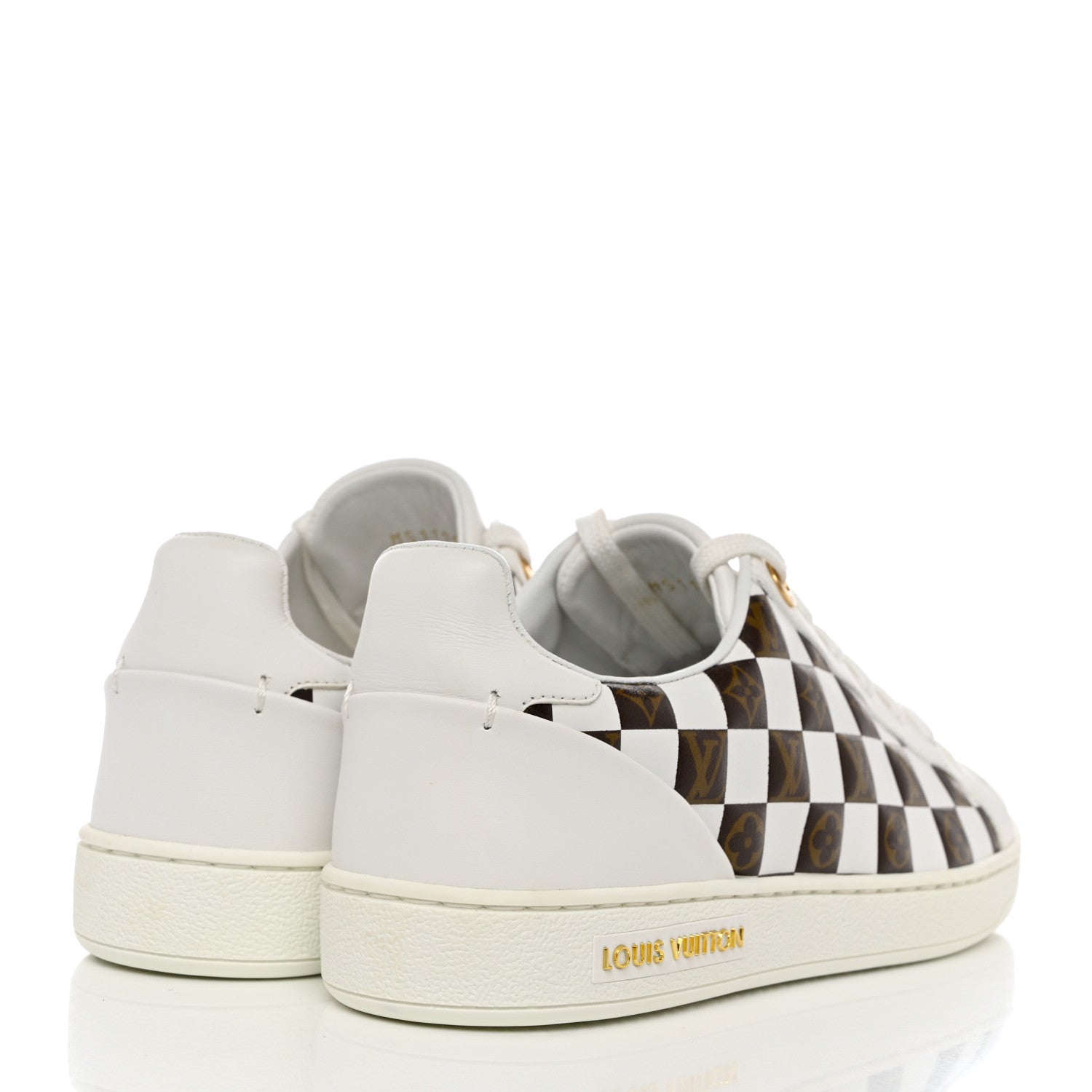 Louis Vuitton Calfskin Monogram Damier Tressage Frontrow Sneakers 37 White 4 of 9