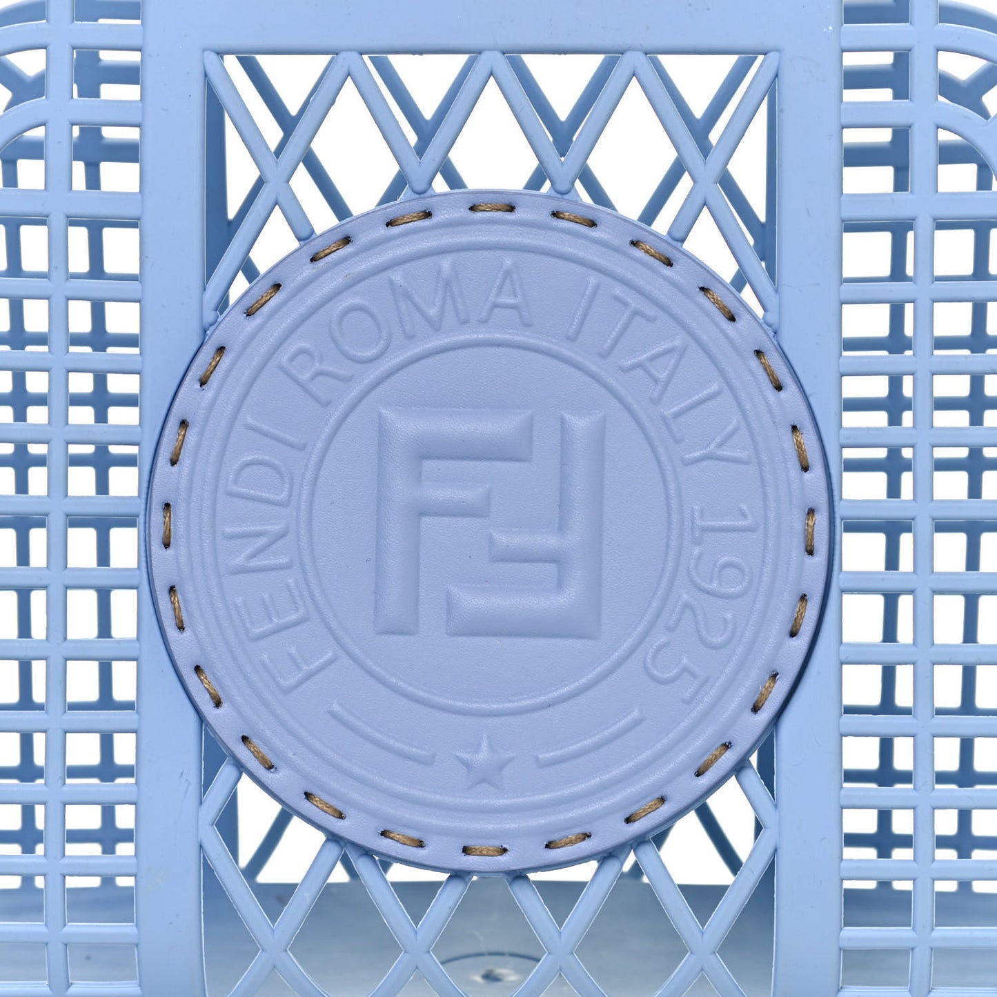 Recycled Plastic Vitello Liberty Matte Small Fendi Basket Light Blue