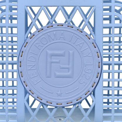 Fendi Recycled Plastic Vitello Liberty Matte Small Fendi Basket Light Blue 9 of 16