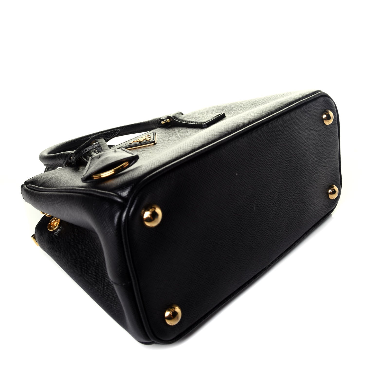Prada Saffiano Mini Galleria Double Zip Tote Black 5 of 9
