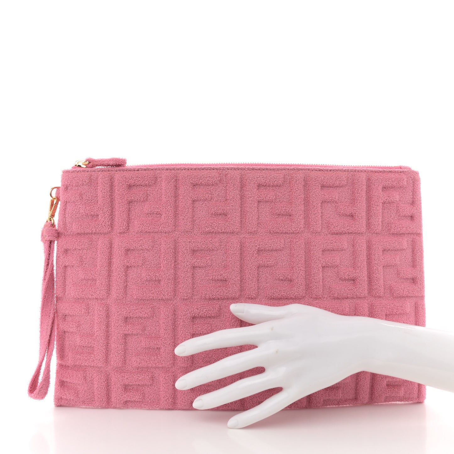 Terry Cloth Vitello Century Matte FF 1974 Embossed Large Flat Pouch Lollypop