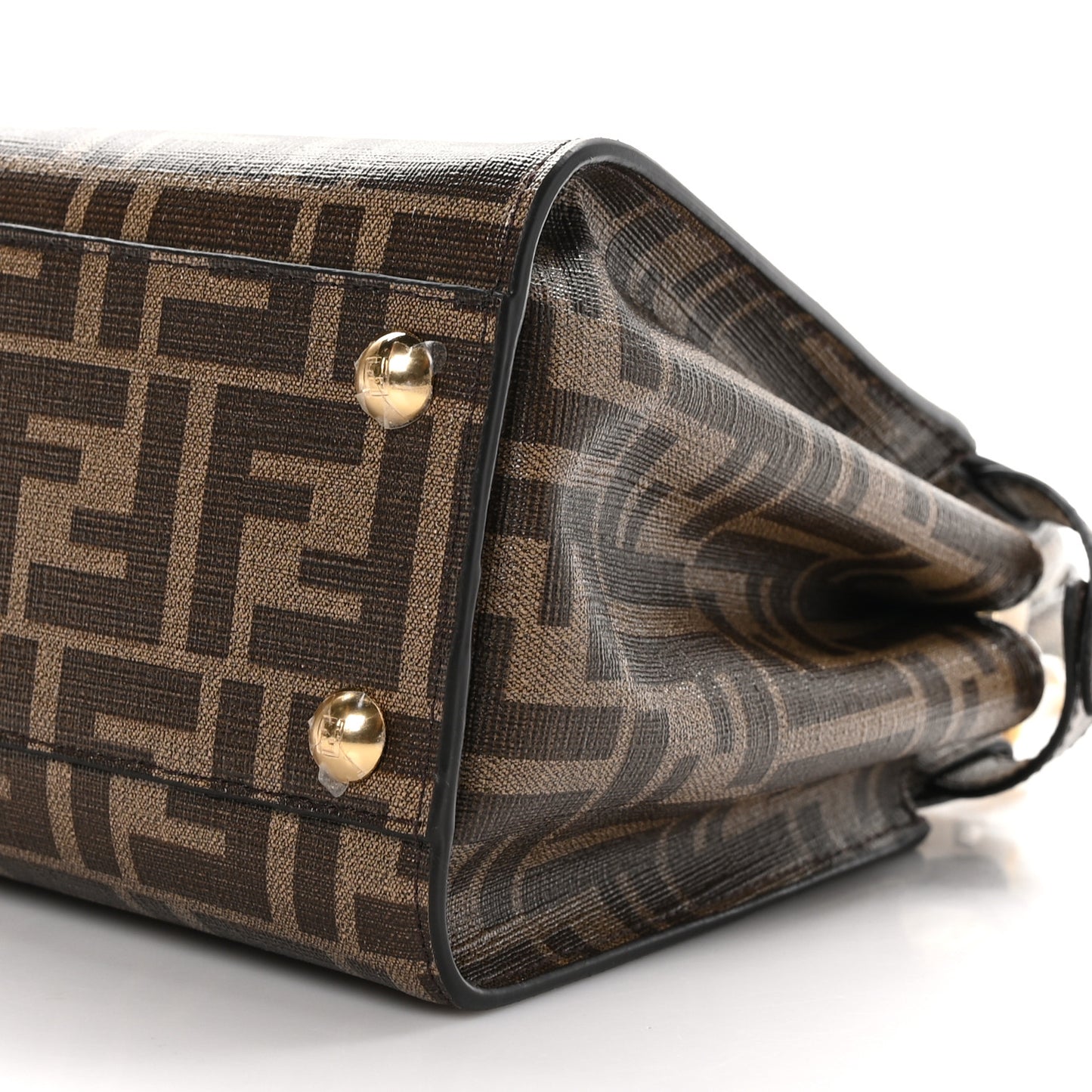 Glazed Fabric Vitello FF 1974 Hairdo Girls Inlay Mini Peekaboo Iconic Satchel Mogano Panna Multicolor