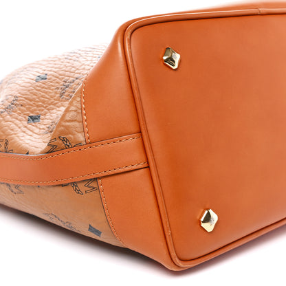 MCM Visetos Small Heritage Drawstring Bucket Bag Cognac 8 of 10