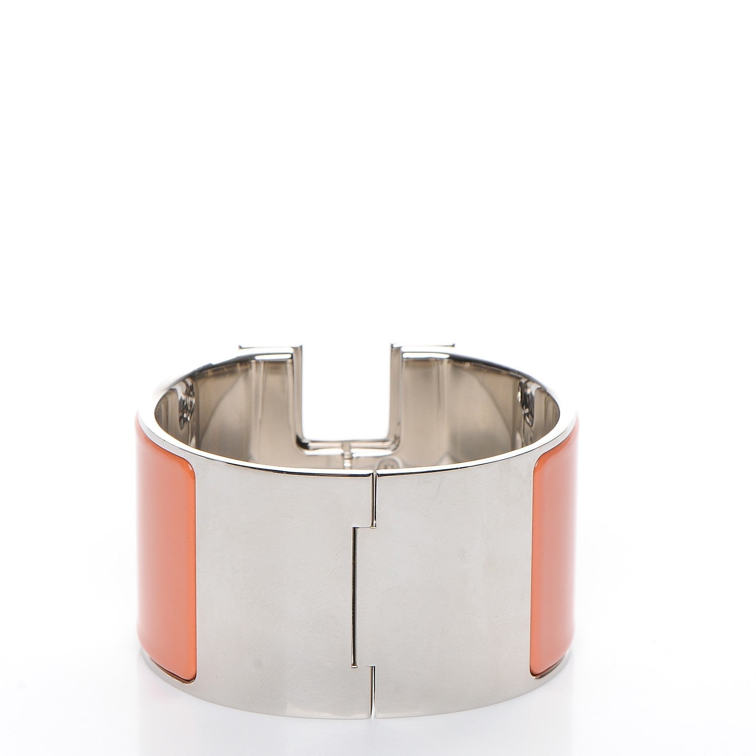 Hermes Enamel Extra Wide Clic Clac H Bracelet PM Mango 3 of 4