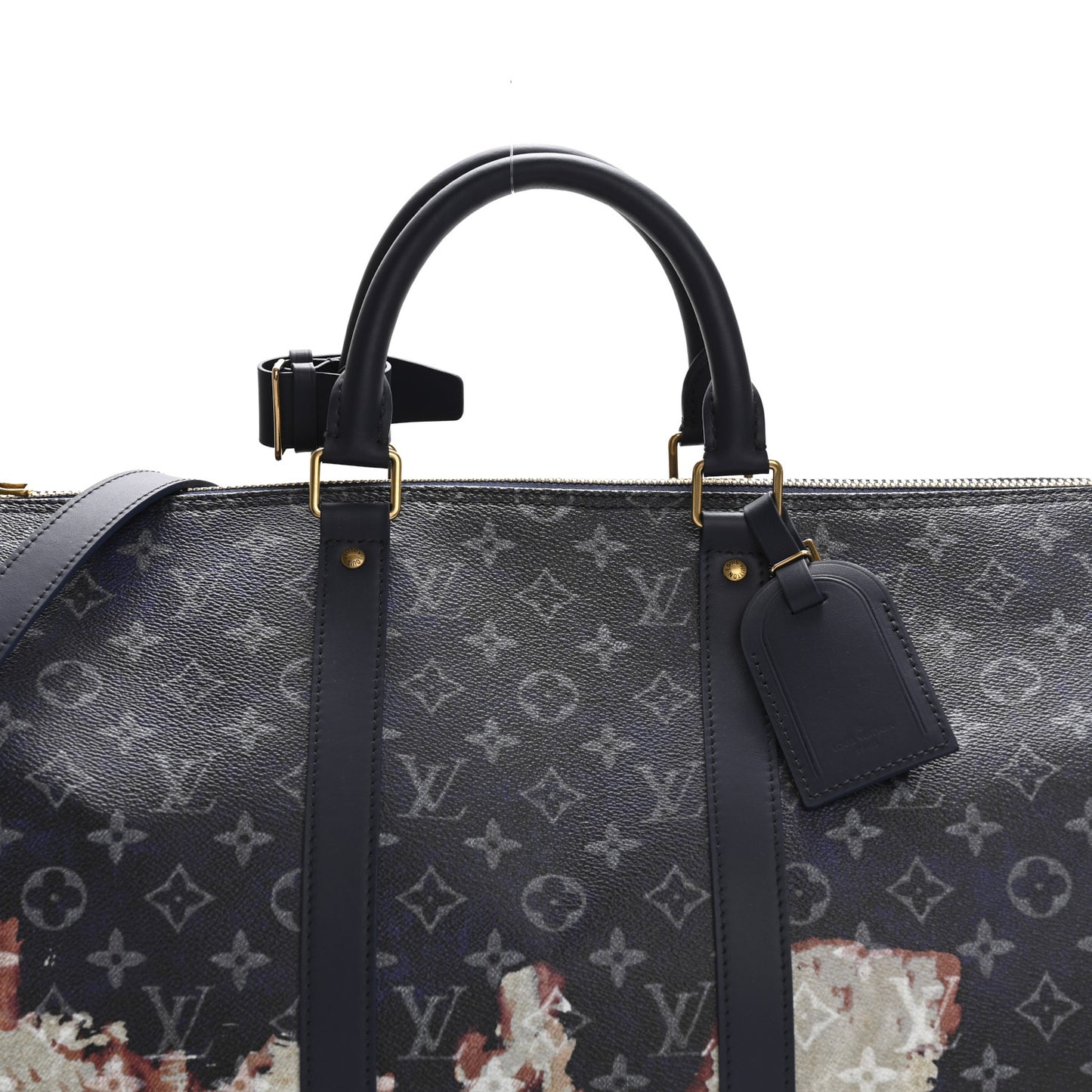 Monogram Bleach Keepall Bandouliere 50 Ink Blue