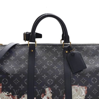 Louis Vuitton Monogram Bleach Keepall Bandouliere 50 Ink Blue 6 of 10