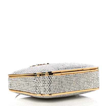 Judith Leiber Swarovski Crystal Butterfly Minaudiere Clutch Silver Gold 4 of 12