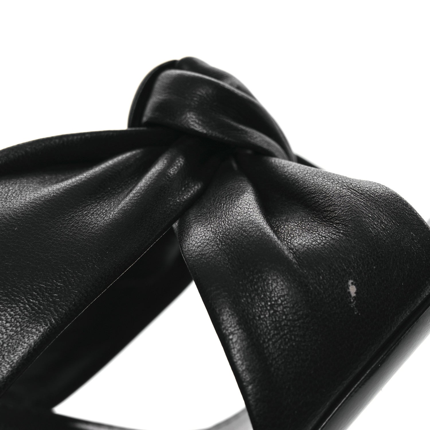Saint Laurent Calfskin Bianca Knotted Mule Sandals 37 Black 11 of 14