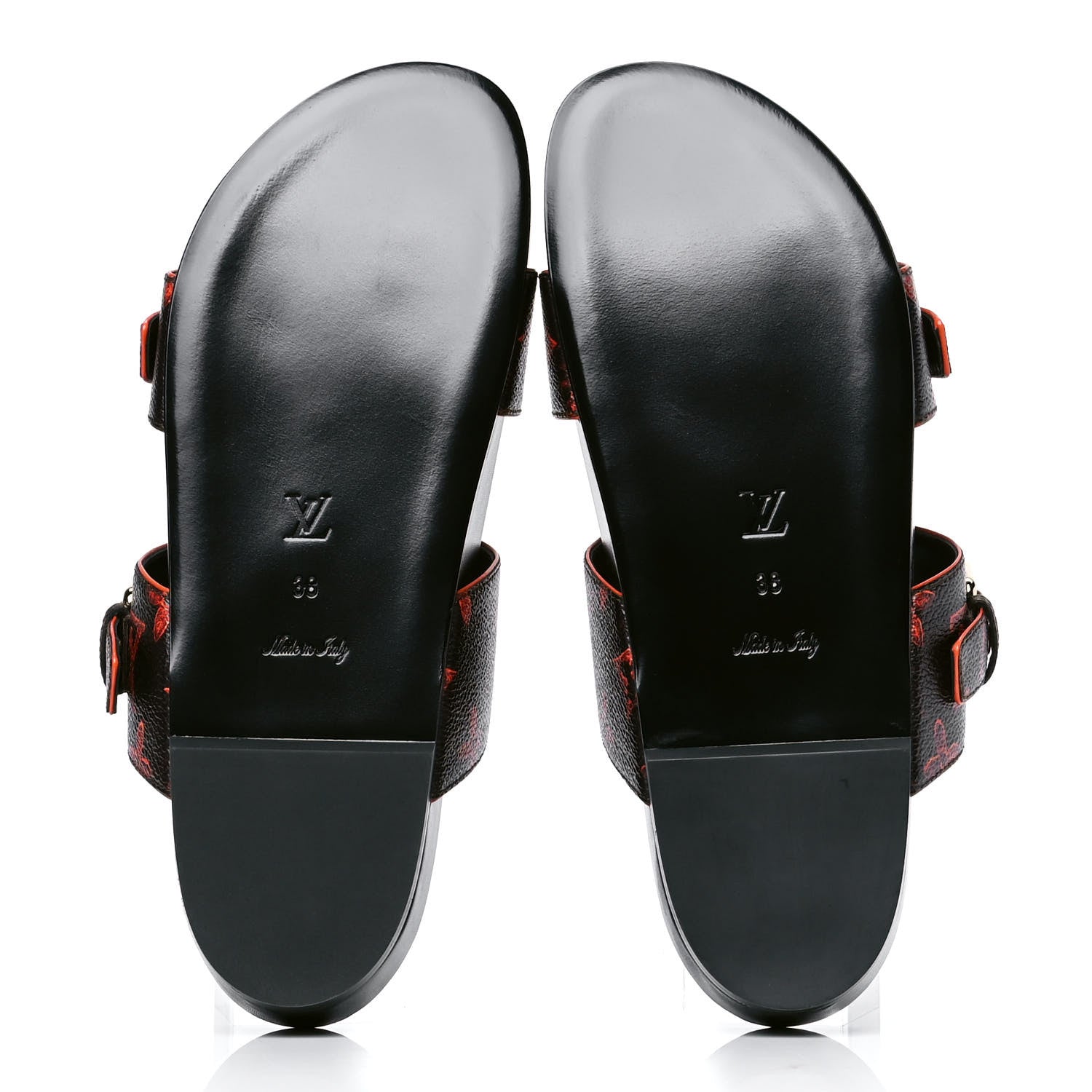 Louis Vuitton Catogram Bom Dia Flat Mule 38 Black Marron 4 of 4