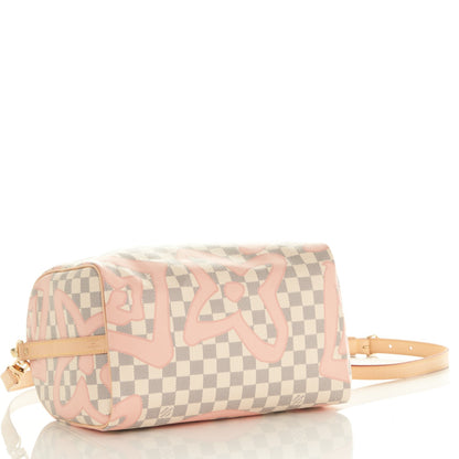 Louis Vuitton Damier Azur Tahitienne Speedy Bandouliere 30 Rose Ballerine 5 of 8