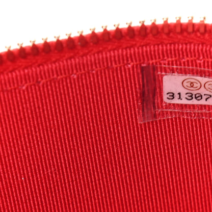 Chanel Lambskin Camellia Embossed Mini Vanity Case With Chain Red 6 of 8