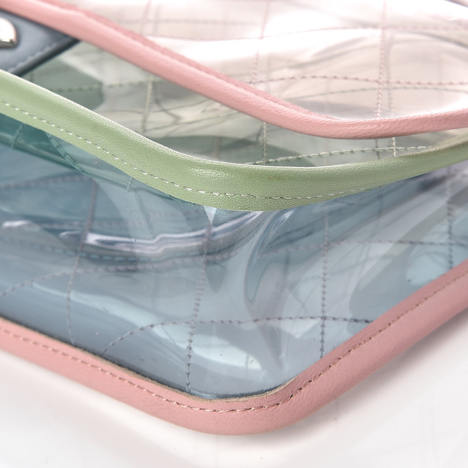 Chanel Lambskin PVC Quilted Medium Coco Splash Flap Blue Green 6 of 9