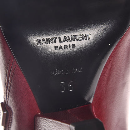 Saint Laurent Calfskin Niki Zip Boots 36 French Burgundy 6 of 9
