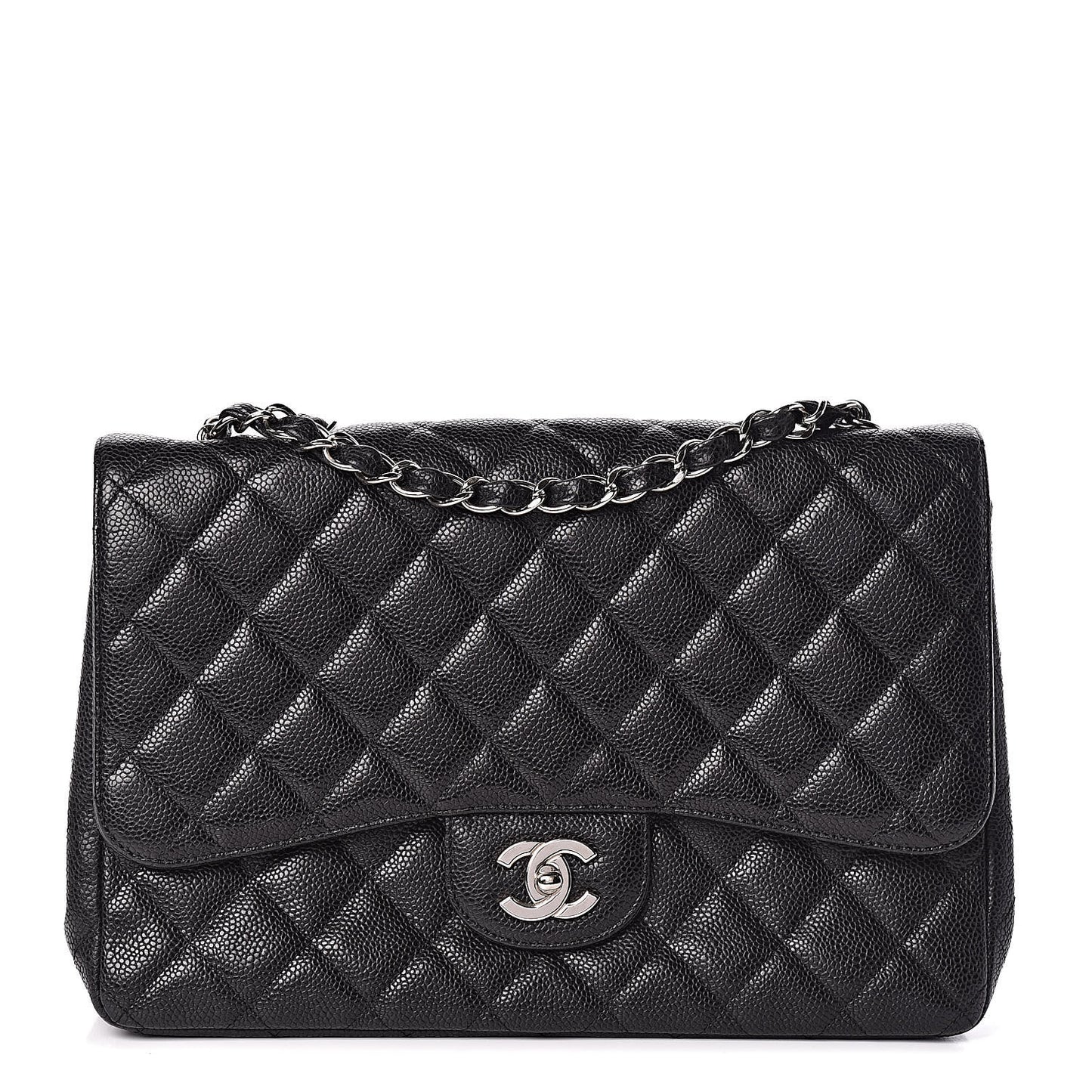 Caviar Quilted Jumbo Single Flap Black