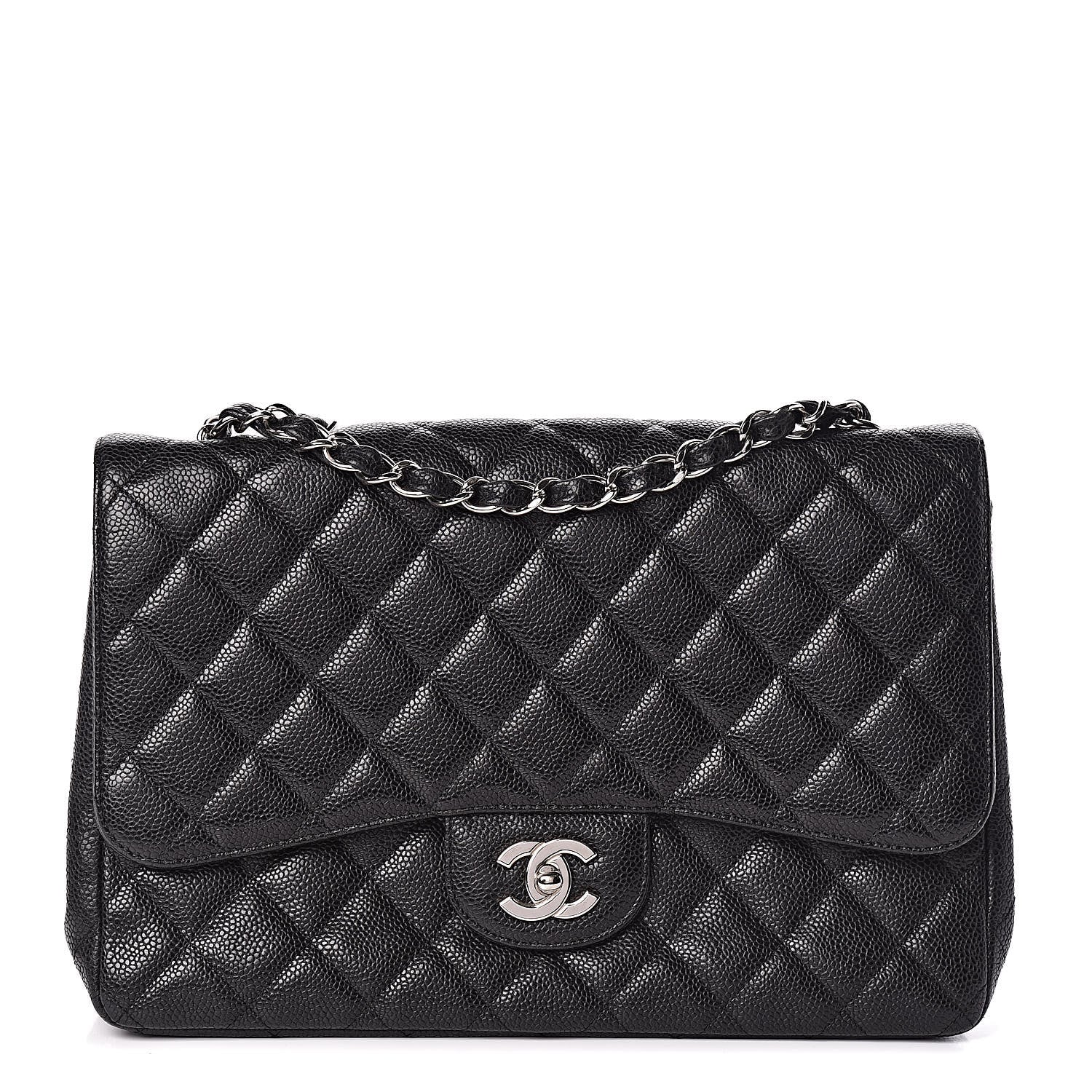 Chanel Caviar Quilted Jumbo Single Flap Black 1 of 12