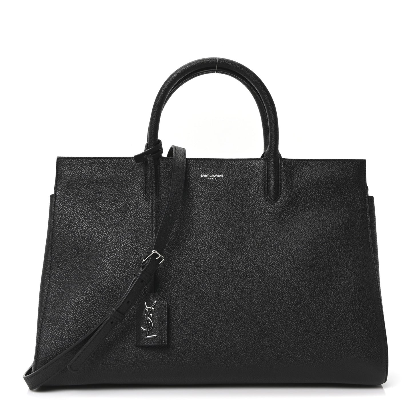 Grained Calfskin Medium Cabas Rive Gauche Black