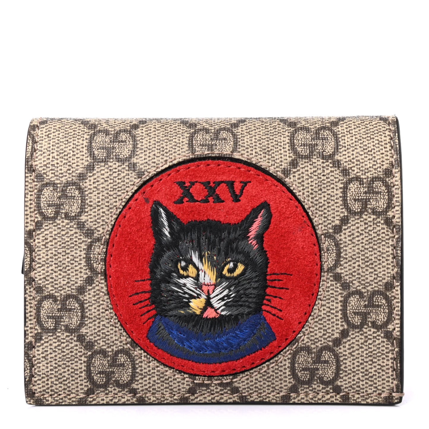 Soft GG Supreme Monogram Mystic Cat Card Case Wallet