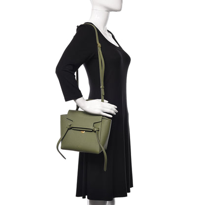 Celine Grained Calfskin Nano Belt Bag Olive 2 of 9