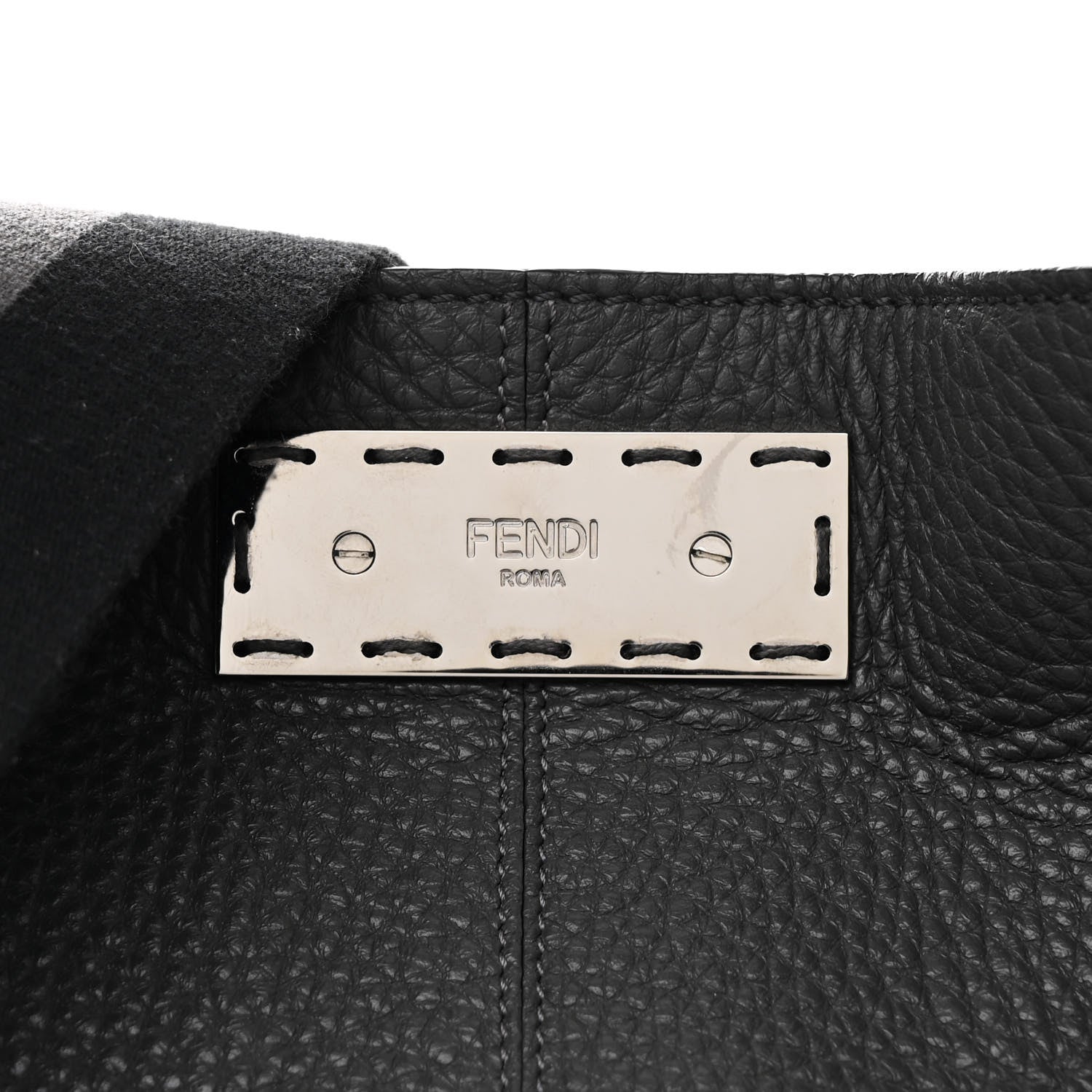 Fendi Cuoio Romano Glazed Fabric FF 1974 Peekaboo X-Lite Fit Asfalto Mou Black 8 of 11