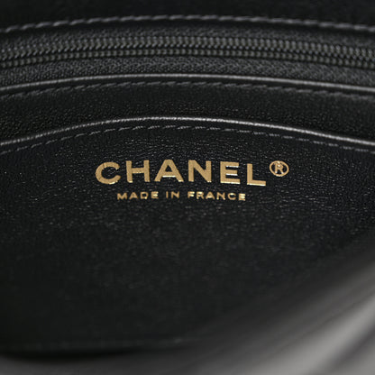 Chanel Lambskin Quilted Top Handle Flap Black 6 of 10