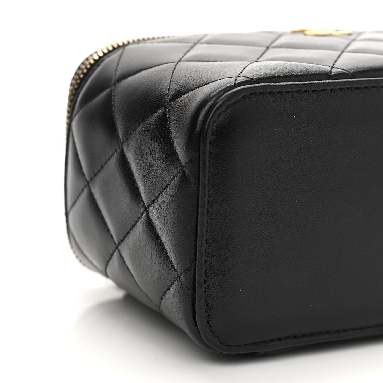 Chanel Lambskin Quilted Small Top Handle Vanity Case With Chain Black 9 of 11