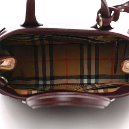 Burberry Grainy Calfskin House Check Small Banner Tote Mahogany Red 5 of 9