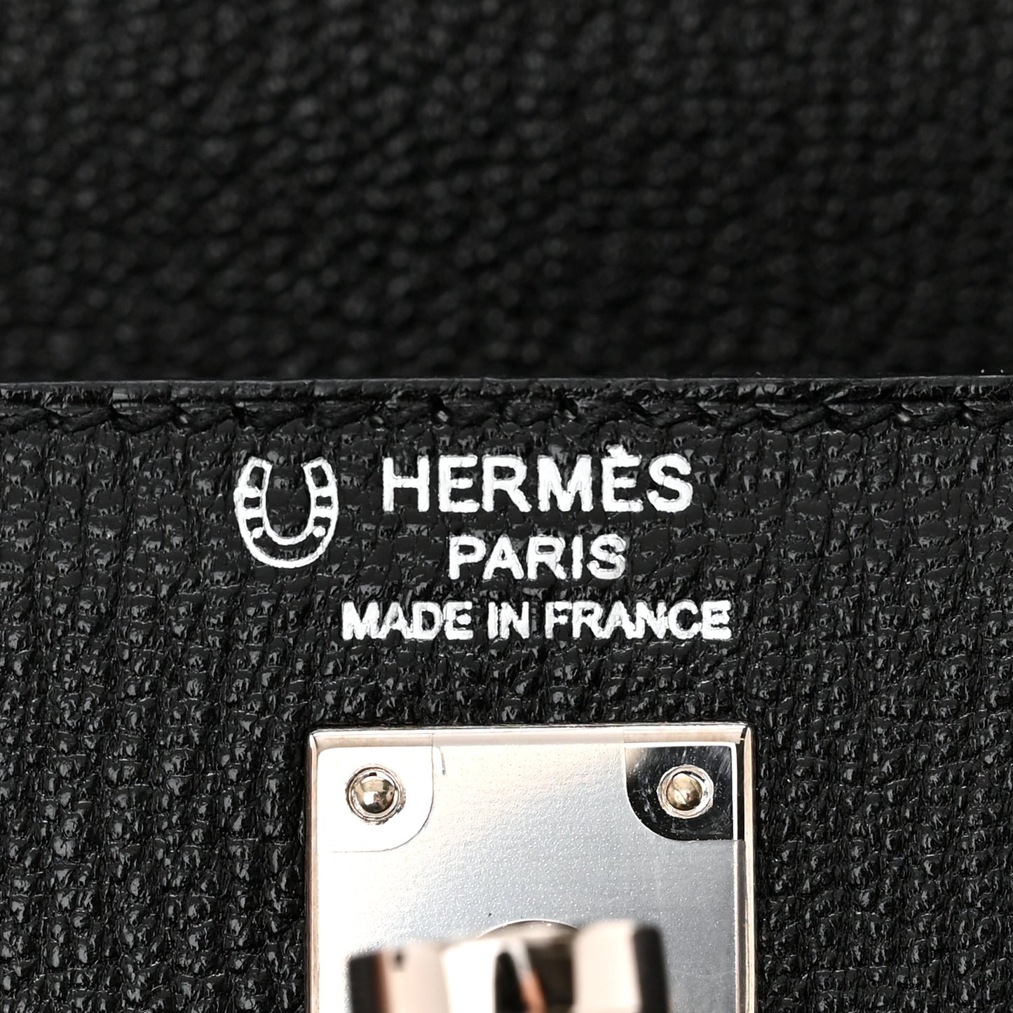 Chevre Mysore Horseshoe Kelly Sellier 25 Black Gris Perle