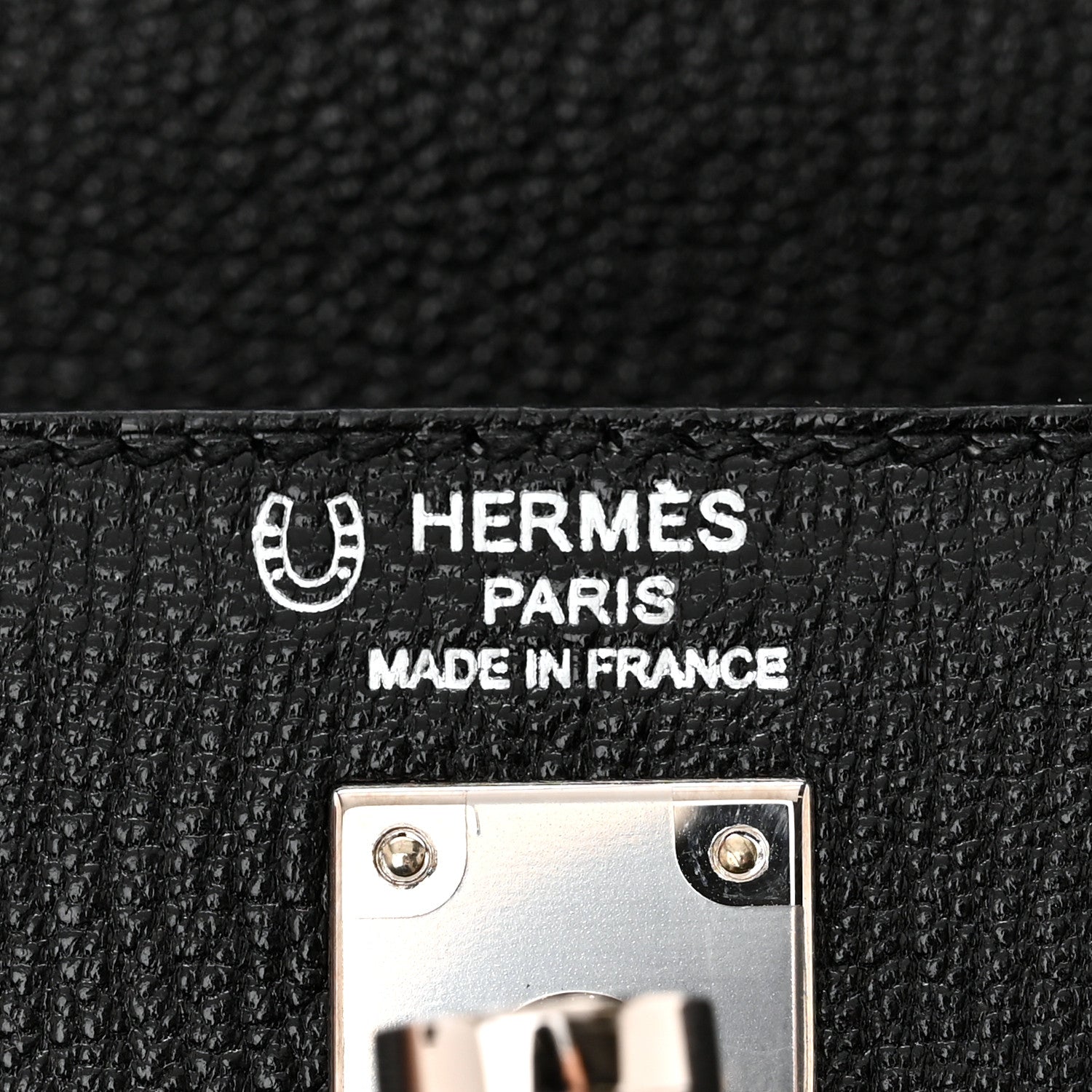 Hermes Chevre Mysore Horseshoe Kelly Sellier 25 Black Gris Perle 6 of 10
