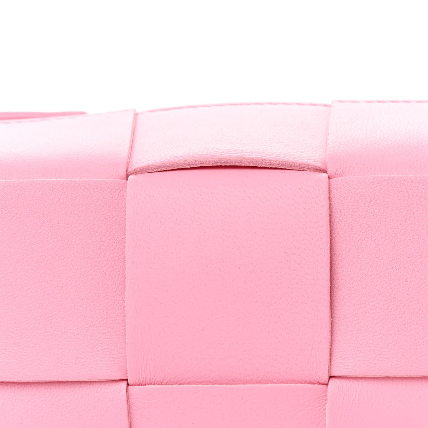 Bottega Veneta Lambskin Maxi Intrecciato Small Brick Cassette Bag Pink Ribbon 7 of 9